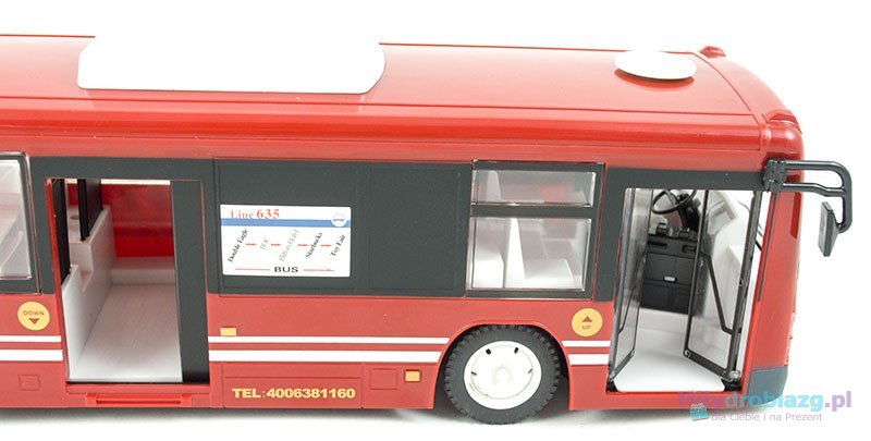 Autobus Zdalnie Sterowany RC z drzwiami czerwony Sklep z